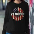 Va Nurse Real American Hero 4Th Of July Us Patriotic Vintage Women Crewneck Graphic Sweatshirt Funny Gifts