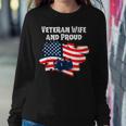 Veteran Wife Pride In Veteran Patriotic Wife Women Crewneck Graphic Sweatshirt Funny Gifts
