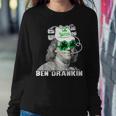 Vintage Ben Drankin Beer - St Patricks Day Apparel Holiday Women Crewneck Graphic Sweatshirt Funny Gifts