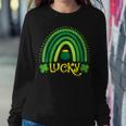 Vintage Lucky Green Irish Shamrock Rainbow St Patricks Day Women Crewneck Graphic Sweatshirt Personalized Gifts