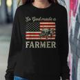 Vintage Old American Flag Patriotic So God Made A Farmer Women Crewneck Graphic Sweatshirt Funny Gifts
