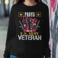 Vintage Proud Wife Of A US Army Veteran Gift Mom Dad Women Crewneck Graphic Sweatshirt Funny Gifts