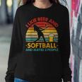 Vintage Retro I Like Beer And Softball And Maybe 3 People Women Crewneck Graphic Sweatshirt Funny Gifts