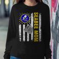 Vintage Seabee Mom American Flag Cool Veteran Day Women Sweatshirt Unique Gifts