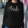 Wedding Honeymoon Bachelorette Fiancée Wife Bride Est 2023 Women Crewneck Graphic Sweatshirt Funny Gifts