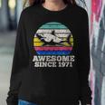 Womens Awesome Since 1971 - 48Th Birthday Gift Vintage Shark Retro Women Crewneck Graphic Sweatshirt Funny Gifts