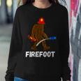 Womens Fire Fighter Bigfoot Fireman Funny Sasquatch Firefighter Women Crewneck Graphic Sweatshirt Funny Gifts