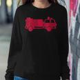 Womens Fire Truck Vintage Fire Fighter Gift Fireman Women Crewneck Graphic Sweatshirt Funny Gifts
