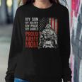 Womens My Son My Soldier Hero Proud Army Mom Us Military Mother Women Crewneck Graphic Sweatshirt Funny Gifts