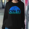 Womens Ocean Blue Navy Aircraft Carrier Uss George Washington Women Crewneck Graphic Sweatshirt Funny Gifts