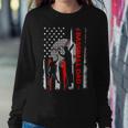 Womens Proud Baseball Dad American Flag Fathers Day Women Crewneck Graphic Sweatshirt Personalized Gifts
