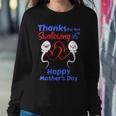 Womens Thanks For Not Swallowing Us Happy Mothers Day Fathers Day Women Crewneck Graphic Sweatshirt Personalized Gifts