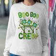 Boo Boo Crew Nurse St Patricks Day Shamrock Face Mask Nurse Women Crewneck Graphic Sweatshirt Funny Gifts