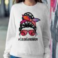 Color Guard Mom Messy Bun Marching Band School Mommy Mother Women Crewneck Graphic Sweatshirt Personalized Gifts