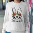 Cute Mom N Girls Easter Bunny With Glasses Leopard Print Women Sweatshirt Unique Gifts