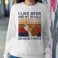 I Like Beer And My Beagle And Maybe 3 People Women Crewneck Graphic Sweatshirt Funny Gifts