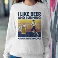 I Like Beer And Running And Maybe 3 People Retro Vintage Gift For Womens Women Crewneck Graphic Sweatshirt Funny Gifts