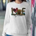 I Love My Veteran Camouflage Usa Flag Military Army Wife Women Crewneck Graphic Sweatshirt Funny Gifts
