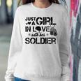 Just A Girl In Love With Her Soldier Army Girlfriend Wife Women Crewneck Graphic Sweatshirt Funny Gifts