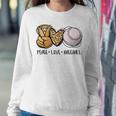 Peace Love Baseball Mom Leopard Print Cheetah Pattern Women Sweatshirt Unique Gifts