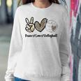 Peace Love Volleyball Mom Leopard Print Cheetah Pattern Women Sweatshirt Unique Gifts