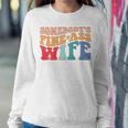 Somebodys Fine Ass Wife Funny Saying Milf Hot Momma - Back Women Crewneck Graphic Sweatshirt Funny Gifts
