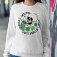 St Patricks Skeleton Coffee Dead Inside But Feelin Lucky Women Crewneck Graphic Sweatshirt Funny Gifts