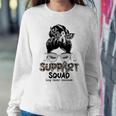Support Squad Messy Bun Butterfly White Ribbon Lung Cancer Women Sweatshirt Unique Gifts
