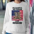 Veteran Husband Veterans Day Spouse Wife Army Of A Veteran Women Crewneck Graphic Sweatshirt Funny Gifts