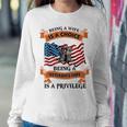 Veteran Wife Privilege Veterans Day Gift Women Crewneck Graphic Sweatshirt Funny Gifts