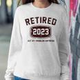 Vintage Retired 2023 Not My Problem Anymore Funny Gifts Women Crewneck Graphic Sweatshirt Funny Gifts