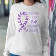 Womens Purple Up Military Child Butterfly - Military Brats Month Women Crewneck Graphic Sweatshirt Funny Gifts