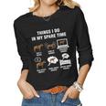 6 Things I Do In My Spare Time Horse Riding Women Long Sleeve T-shirt