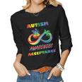 Autism - Red Instead Infinity - Acceptance Butterfly Women Long Sleeve T-shirt