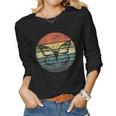 Butterfly Lover Gifts Retro Sunset Insect Monarch Entomology Women Graphic Long Sleeve T-shirt