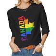 Canada Day Gay Half Canadian Flag Rainbow Lgbt T-Shirt Women Long Sleeve T-shirt
