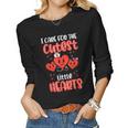 Care For Cutest Little Hearts Nurse Valentines Day Nursing Women Graphic Long Sleeve T-shirt