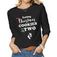 Christmas Pregnancy Mom To Be Eating Cookies For Two Women Long Sleeve T-shirt