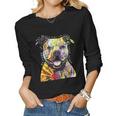 Colorful Baby Pit-Bull Terrier Lover Dad Mom Funny Kidding Women Graphic Long Sleeve T-shirt