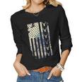 Deer Hunting American Flag 4Th Of July Fathers Day Christmas Women Graphic Long Sleeve T-shirt