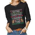 Eating Christmas Cookies For Two Pregnancy Holiday Women Long Sleeve T-shirt