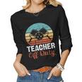 Funny Pickleball Teacher Off Duty Retro Vintage 70S 80S Women Graphic Long Sleeve T-shirt