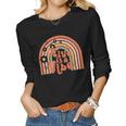 Groovy Five Is A Vibes 5Th Birthday Hippie 70S Boho Rainbow Women Graphic Long Sleeve T-shirt
