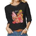 Happy Valentines Day Gnomes With Leopard Sunflower Valentine V8 Women Graphic Long Sleeve T-shirt