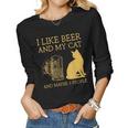 I Like Beer And My Cat And Maybe 3 People I Like Beer Cat Women Graphic Long Sleeve T-shirt