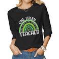 Irish Teacher Rainbow St Patricks Day One Lucky Teacher Women Graphic Long Sleeve T-shirt
