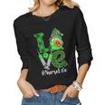 Love Gnome Nurse Life St Patricks Day Leopard Shamrock Women Graphic Long Sleeve T-shirt