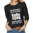 Womens Mahjong Cool Happiness Is Playing Mahjong Girls Women Long Sleeve T-shirt