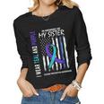 In Memory Of My Sister Suicide Awareness Prevention Flag Women Long Sleeve T-shirt