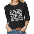 Nathan Name Personalized Birthday Christmas Joke Women Long Sleeve T-shirt